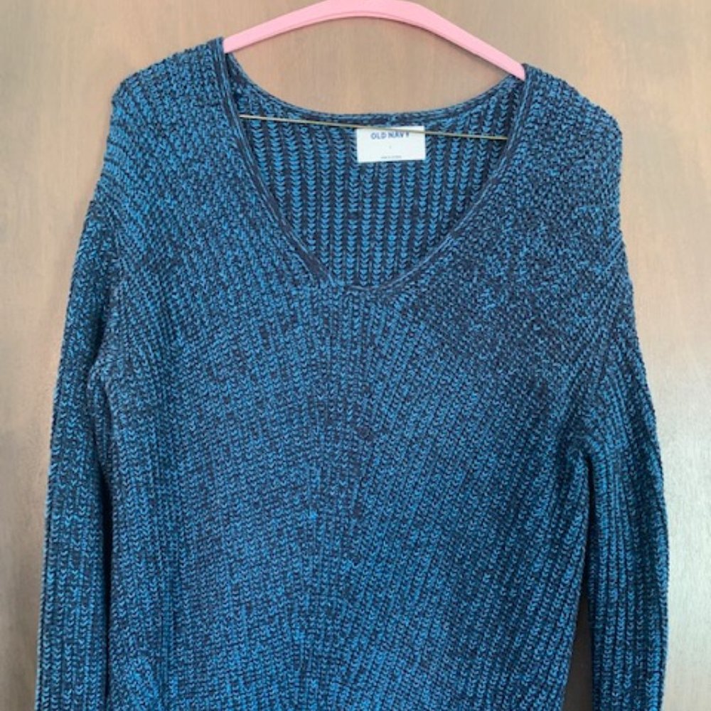 Old Navy Blue V-Neck Sweater, Size S